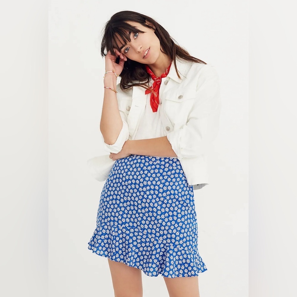 Madewell Ruffle-Edge Skirt in Mini Daisy